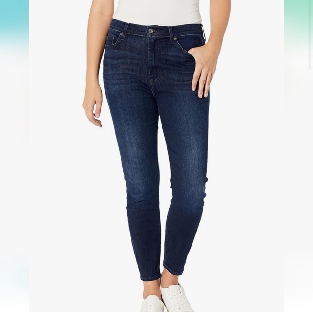 7 For All Mankind High Waist Ankle Gwenevere Darkwash Jeans Size 31